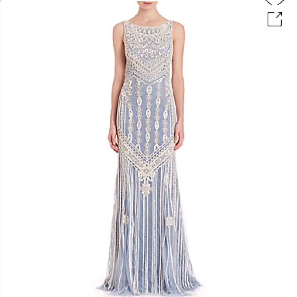 Gently Used Theia Mosiac Beaded Gown, size 10